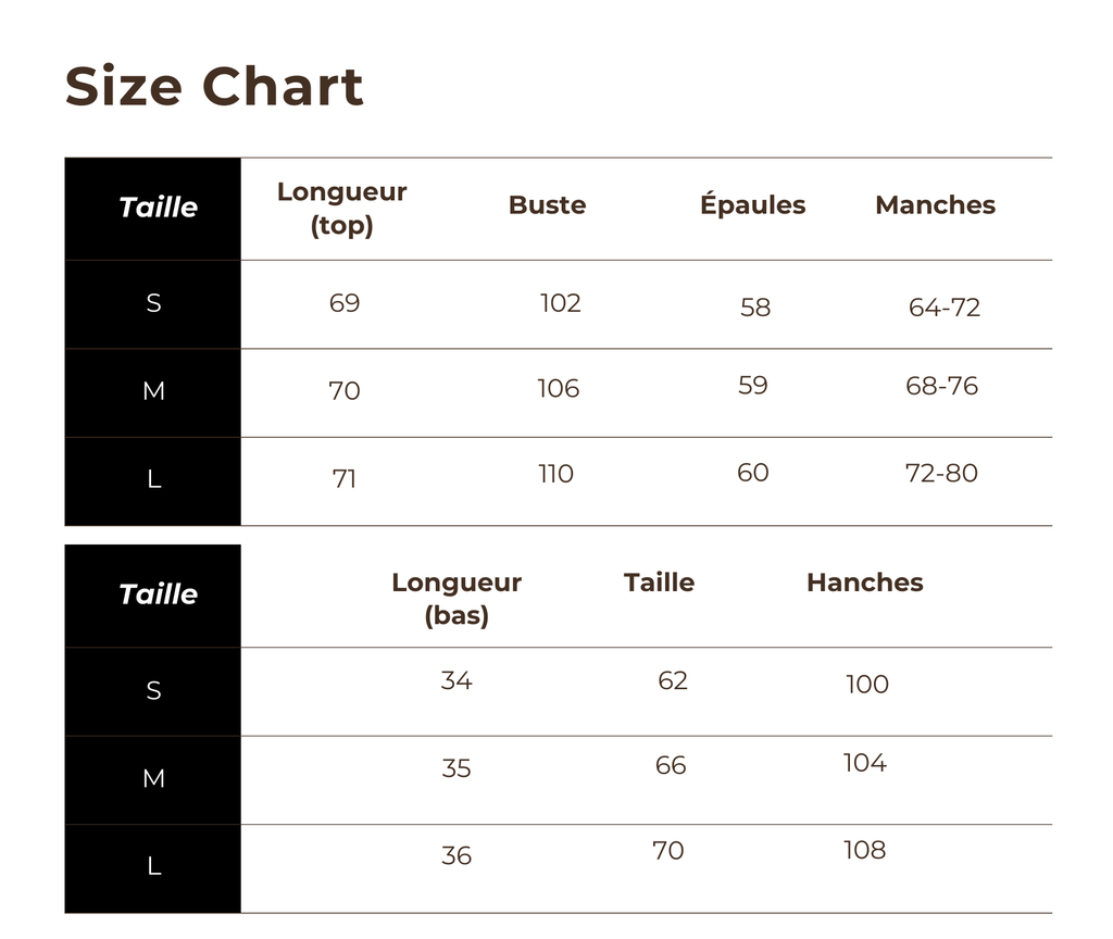 Guide des tailles